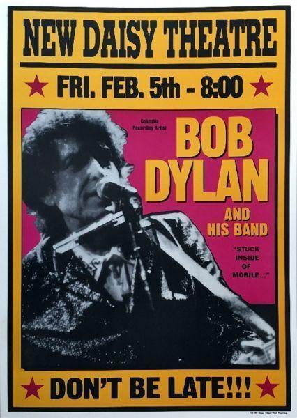 Bob Dylan - New Daisy Theatre Memphis - Rare Mini Print/Poster
