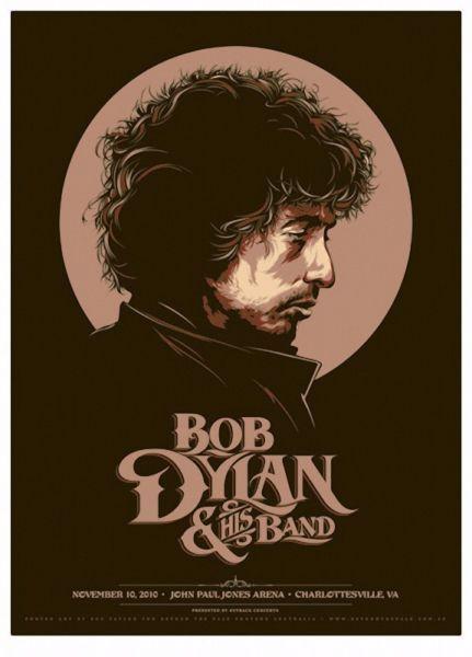 Bob Dylan and His Band - Charlottesville 2010 - Rare Mini Print/Poster