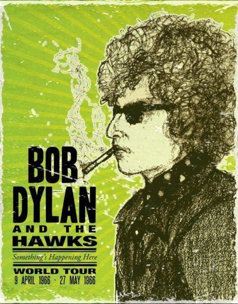 Bob Dylan and the Hawks - World Tour 1966 - Rare Mini Print/Poster