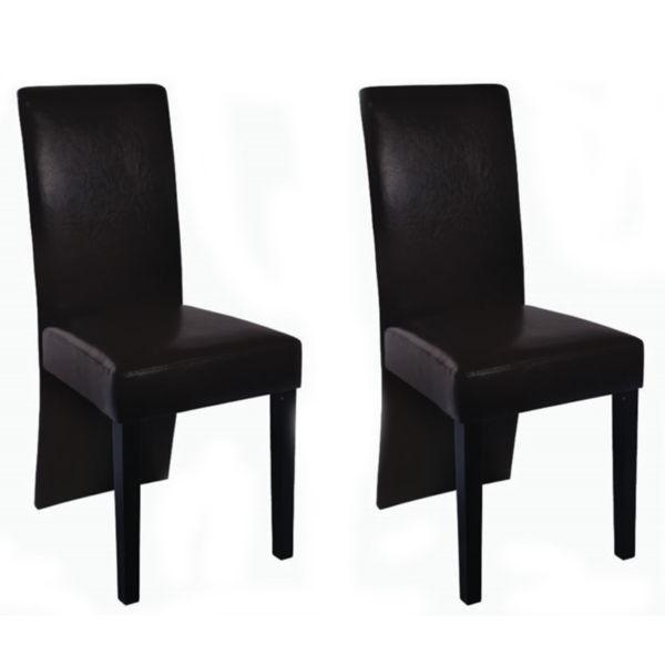 2 pcs Artificial Leather Wood Brown Dining Chair(SKU241756)