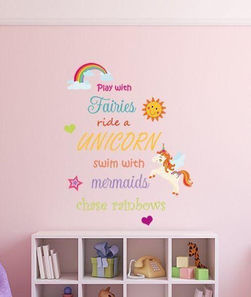 Fairies, Unicorns, Mermaids and Rainbow Wall Sticker