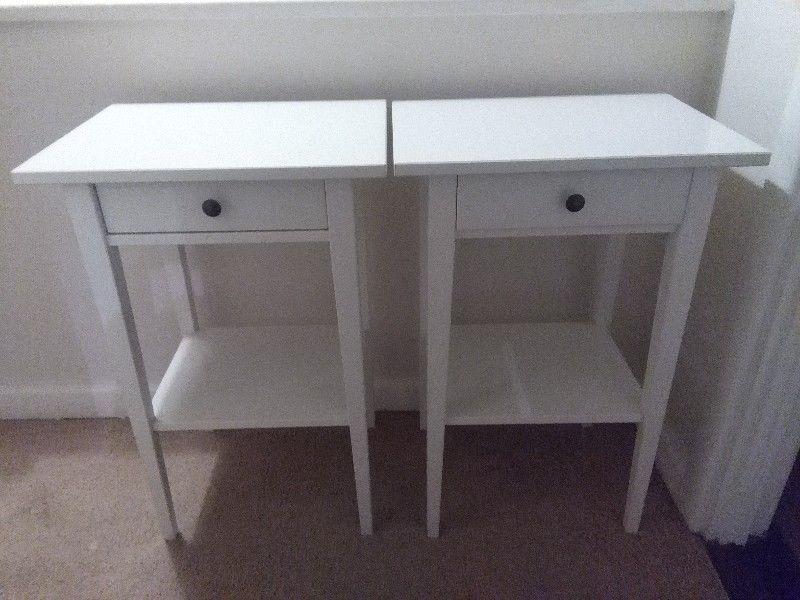 Two Ikea Hemnes bedside tables