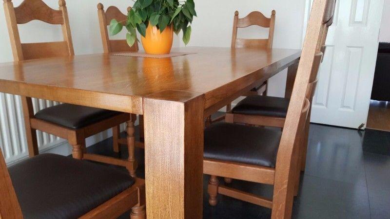 oak table 6 chairs