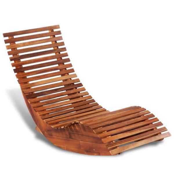 Rocking Chairs: Rocking Sun Lounger Acacia Wood(SKU41796)