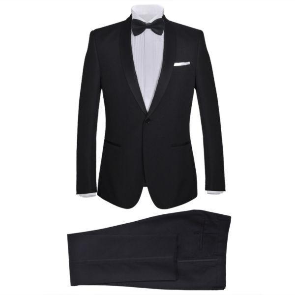 Suits:2 pcs Black Tie Men's Dinner Suit Smoking Tuxedo Size 48 Black(SKU130823)