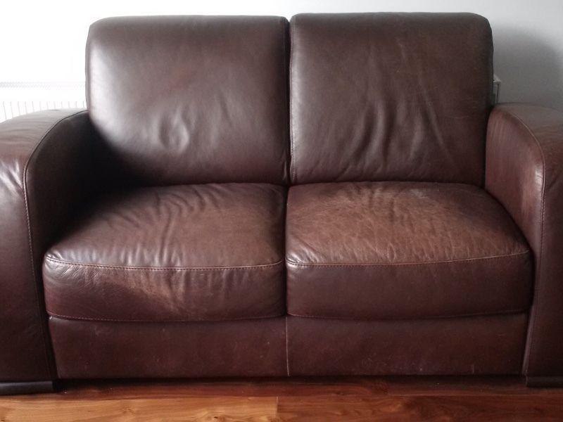 Brown leather sofas - great condition