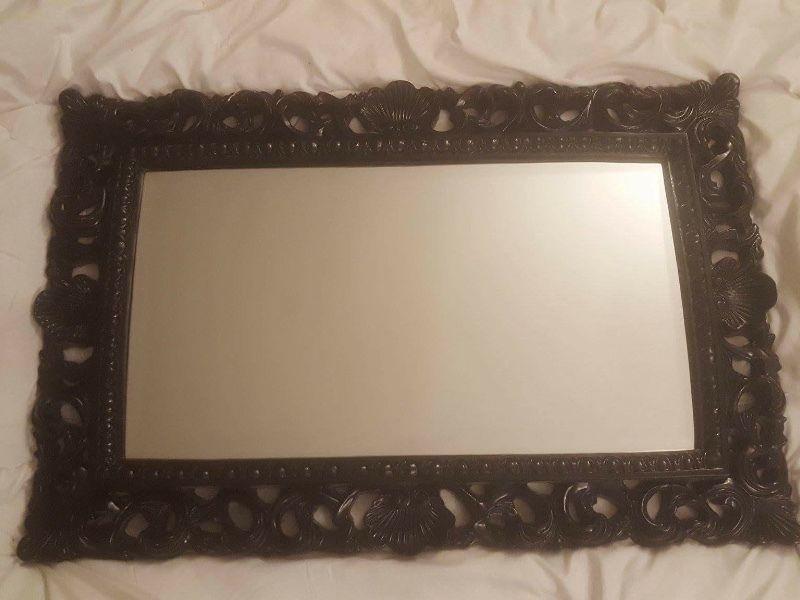 Wooden Framed Mirror In New Condition Heavy & Real Wood