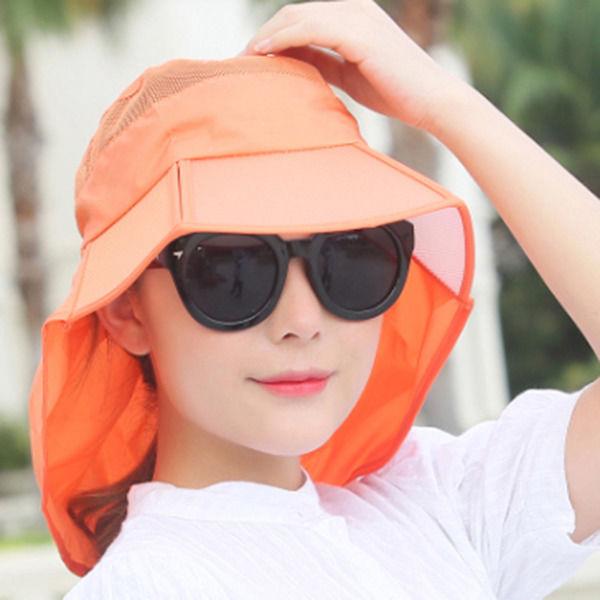 Women summer foldable thin bratheable wide brim beach hat outdoor sport suncreen visor cap