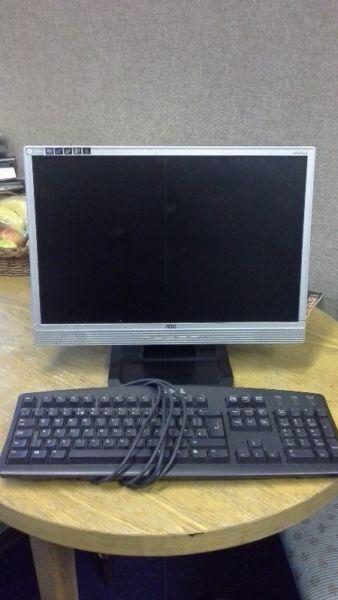 Computer screen + keyboard