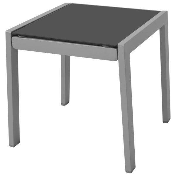 Outdoor Furniture Sets:Three Piece Sun Lounger Set Aluminium Black(SKU42160)