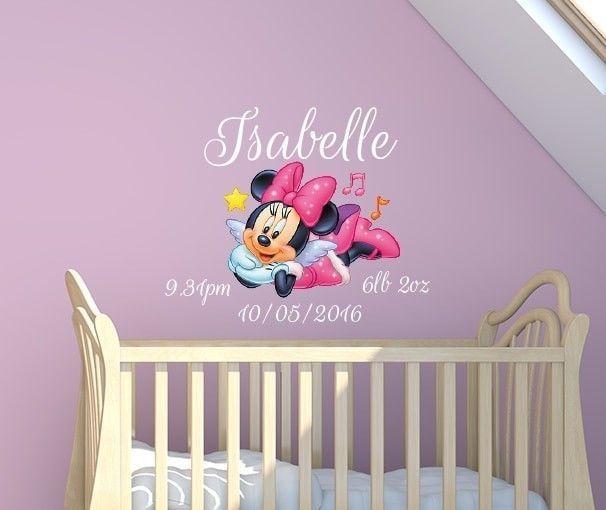 Minnie Mouse Date of Birth Name Wall Decal