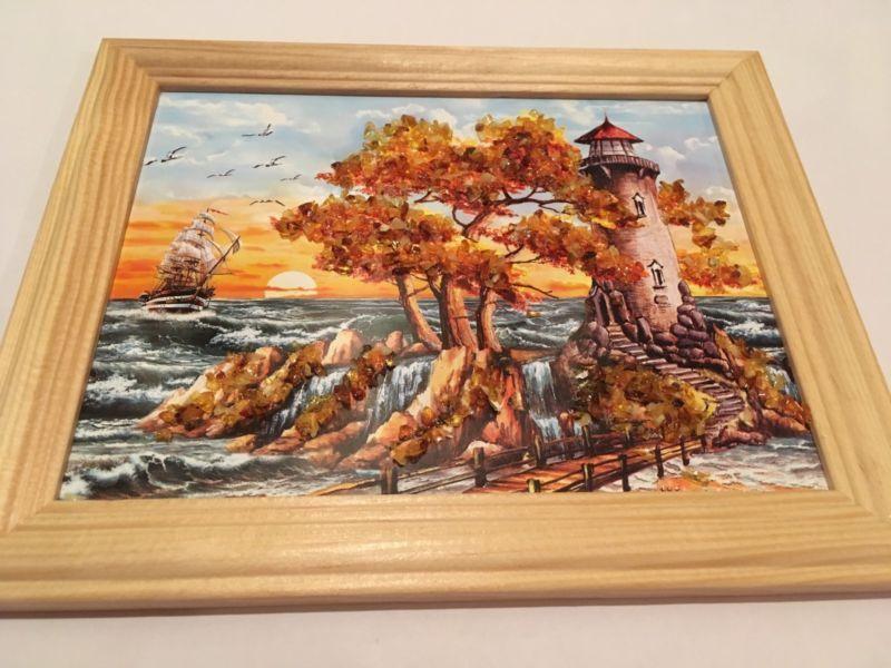 Pictures decorated with Baltic amber