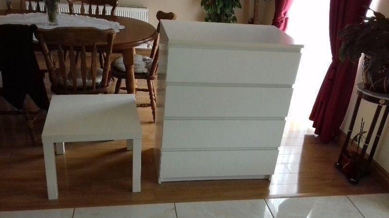 Chest of drawers with coffee table for sale