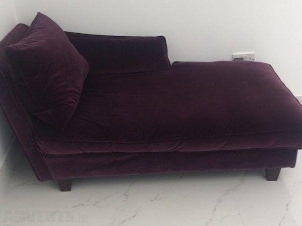 House of Fraser Purple Velvet Chaise Longue