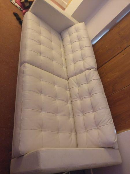 White Leather sofa perfect condition
