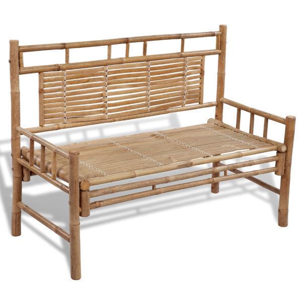 Outdoor Benches:Bamboo Bench with Backrest(SKU41504)