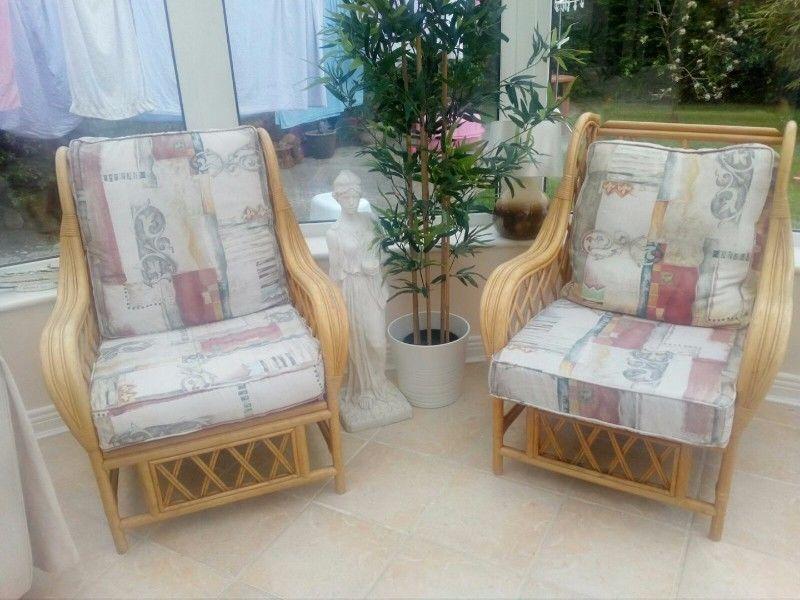 2 Wicker Armchairs - Excellent Condition. Mallow