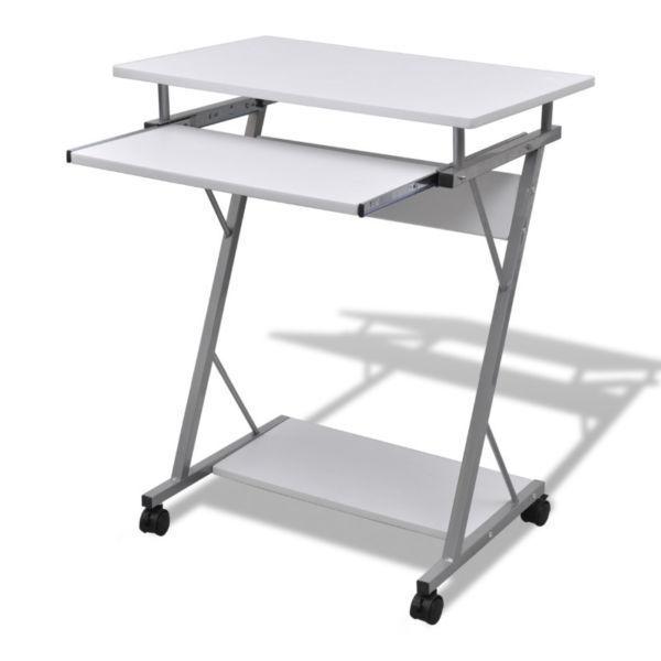 Desks:Computer Desk Pull Out Tray White Furniture Office Student Table(SKU20053)