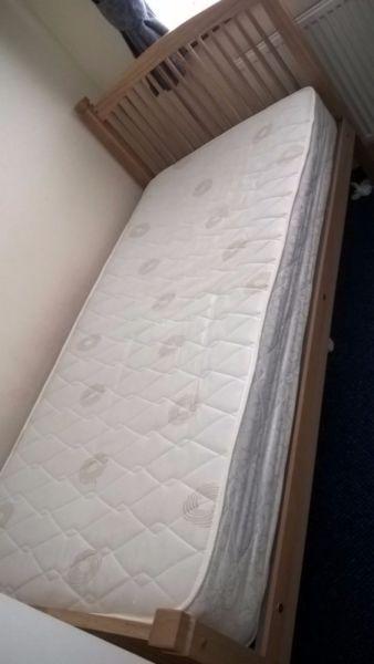 Single bed and mattress