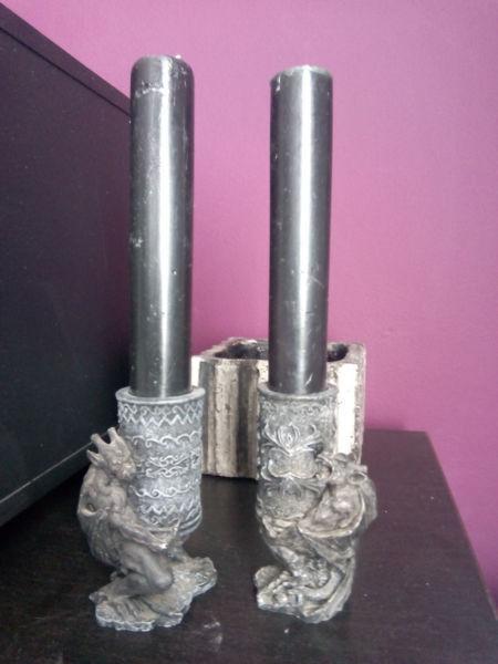 Gothic Gargoyle Candle Holders + Dragon Claw mobile holder