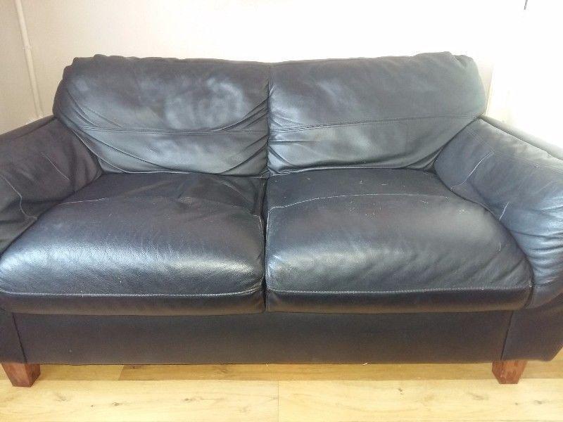 2 leather 2 seater sofas