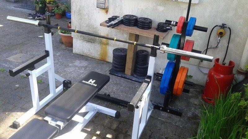 COMPLETE HOME GYM olympic weights set