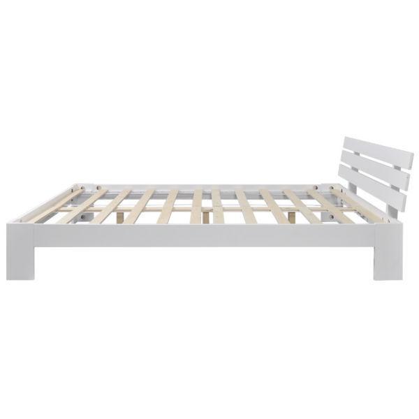Beds & Bed Frames : White Solid Pinewood Bed 200 x 140 cm(SKU242505)