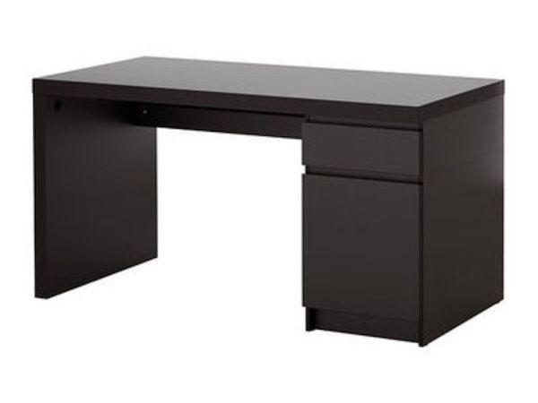 Black IKEA Malm Desk