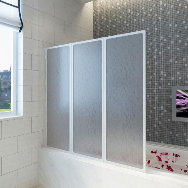 Shower Doors & Enclosures : Shower Bath Screen Wall 141 x 132 cm 3 Panels Foldable(SKU140785)