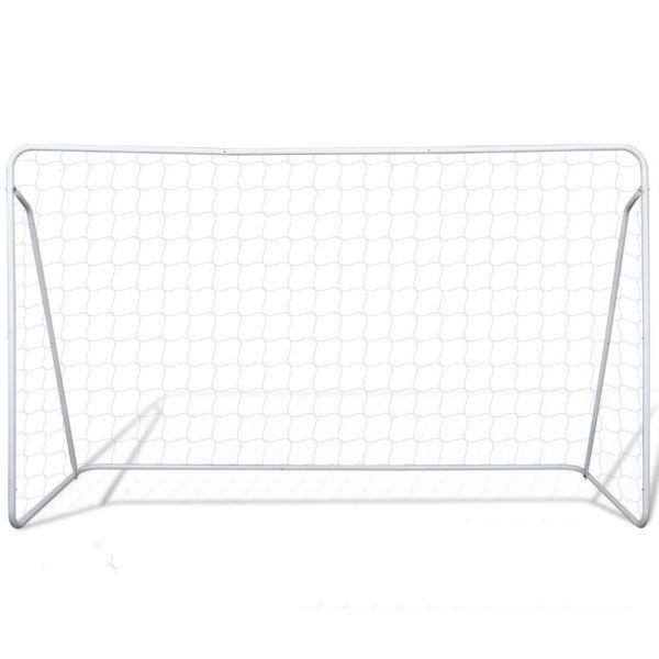 Football Goals & Nets : Soccer Goal Post Net Set Steel 240 x 90 x 150 cm(SKU90572)