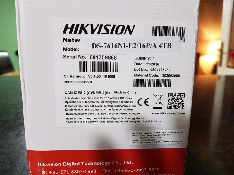 Hikvision 16ch poe nvr 4tb