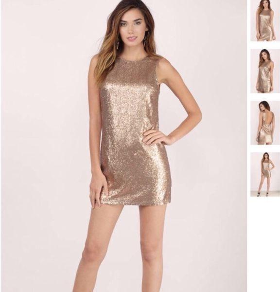 Tobi gold sequin dress NEVER WORN