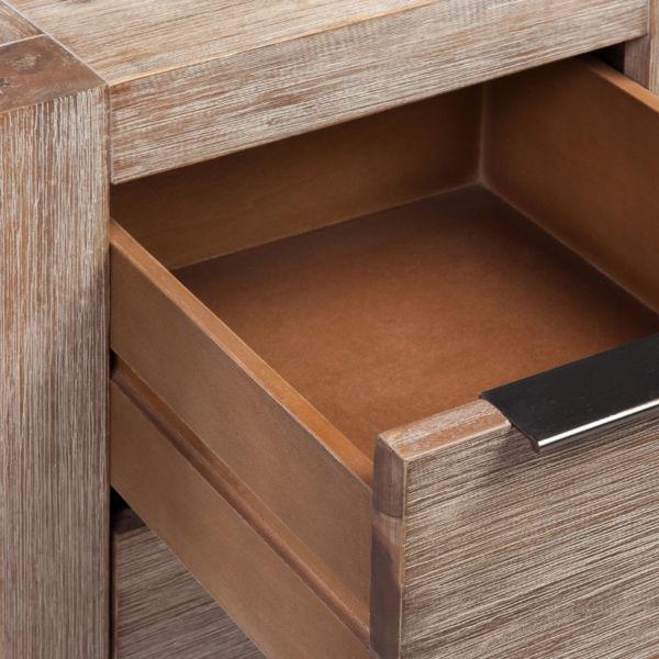 Bedside Tables : vidaXL Bedside Cabinet Solid Brushed Acacia Wood 42x45x58 cm(SKU242746)