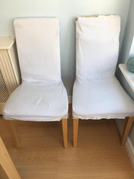 8 x dining chairs, fabric covered - €80