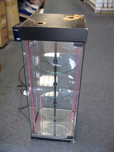 30 inch high rotating glass case with lights for Retail Display