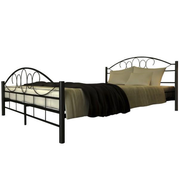 Beds & Bed Frames : Black Metal Bed 140 x 200 cm(SKU60385)