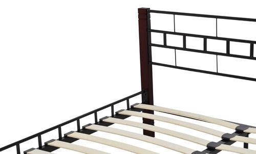 Beds & Bed Frames : Metal Bed with Wooden Leg 140 x 200 cm(SKU60687)