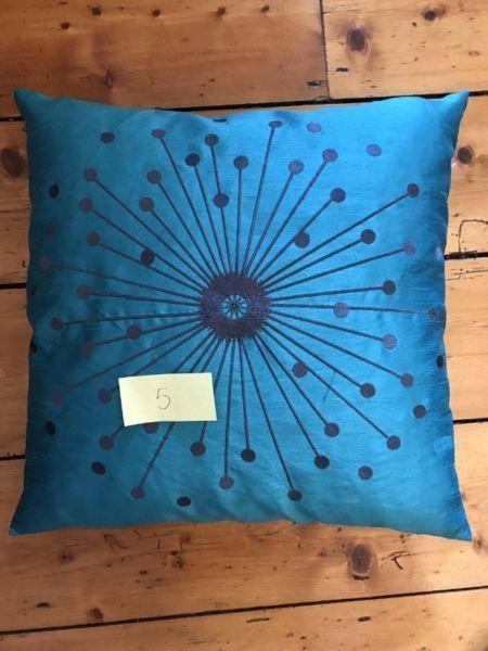 Blue Stain Throw Pillow