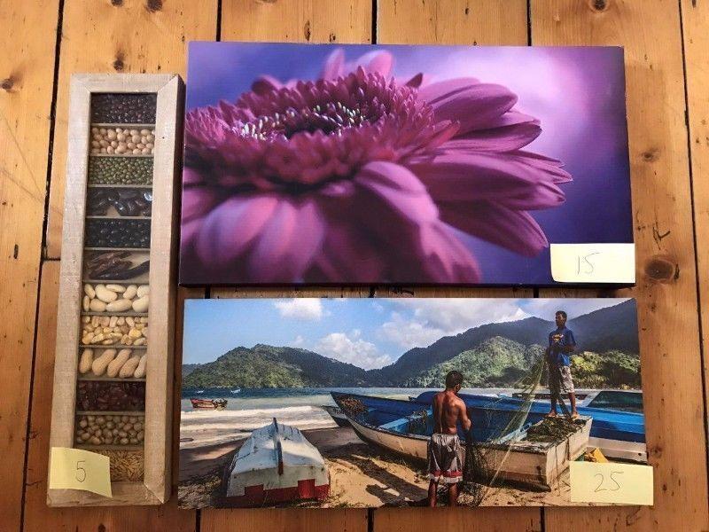 Spice wall fixture, Trinidad Beach Painting, Purple Flower Painting