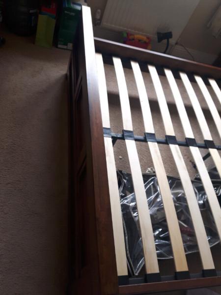 Solid Walnut king size bed frame and locker