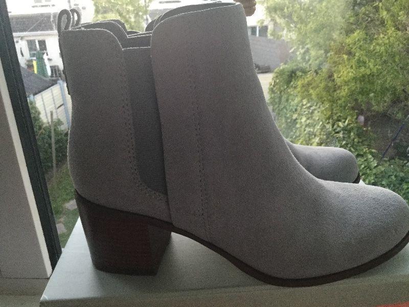 Size 7 Light Blue Suede ankle boots - M&S - Never worn
