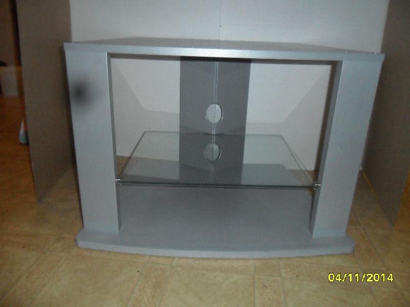 tv stand with glass middle