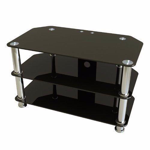 TV/DVD stand glass table in black
