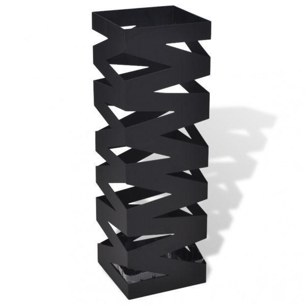 Umbrella Stands & Racks ：Black Square Umbrella Stand Storage Holder Walking Stick Steel(SKU242469)