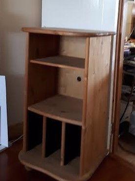 wooden storage unit