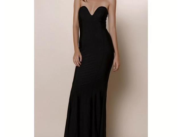 Black fishtail evening dress