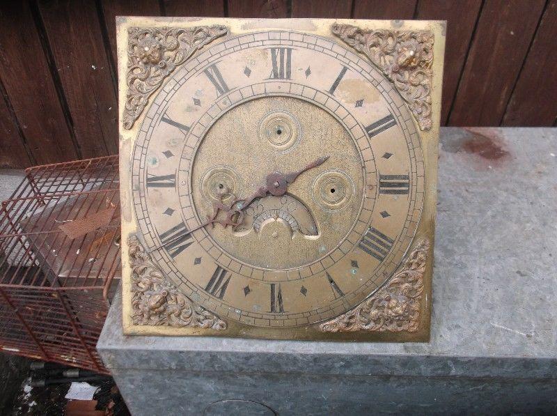 grandfather clock face and works