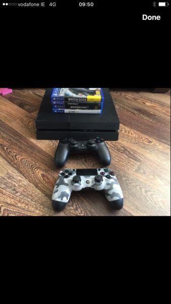 Ps4 500gb ,like new , 5 games