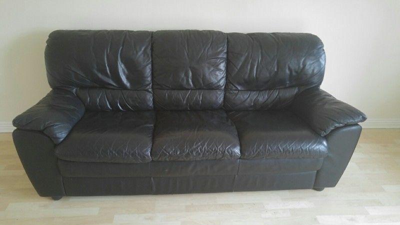 3 seater genuine leather sofa15
