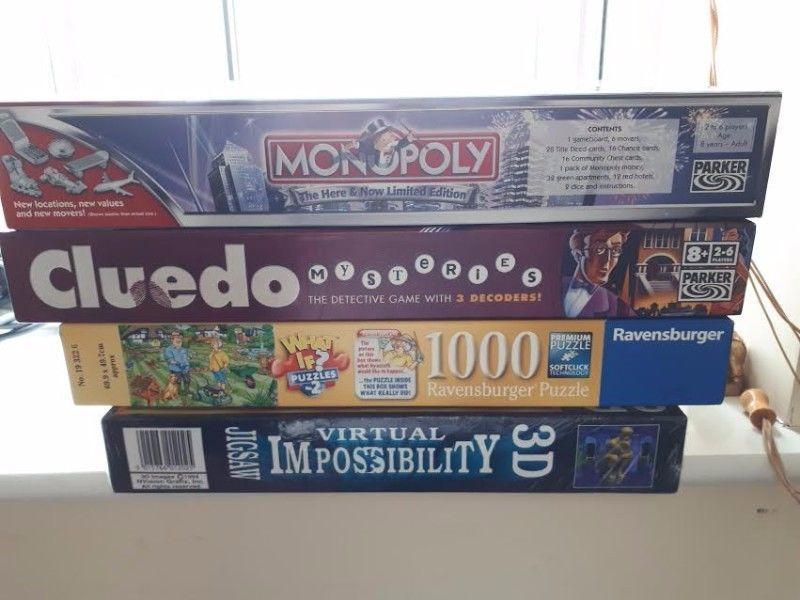 4 Board games for sale - 1 new and 3 in perfect condition